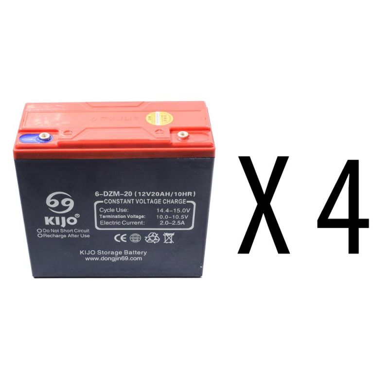 Pack de 4 batteries étanche gel / plomb 12V 20Ah pour Quad / Moto